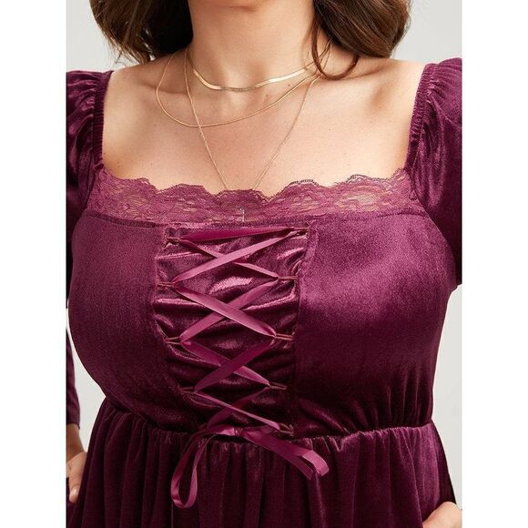 Bloomchic Halloween Velvet Bell Sleeve Dress - Picture 6 of 10